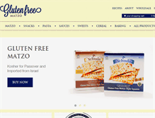Tablet Screenshot of glutenfreematzo.com